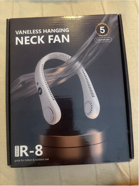 Pink Rechargeable Hanging Neck Fan